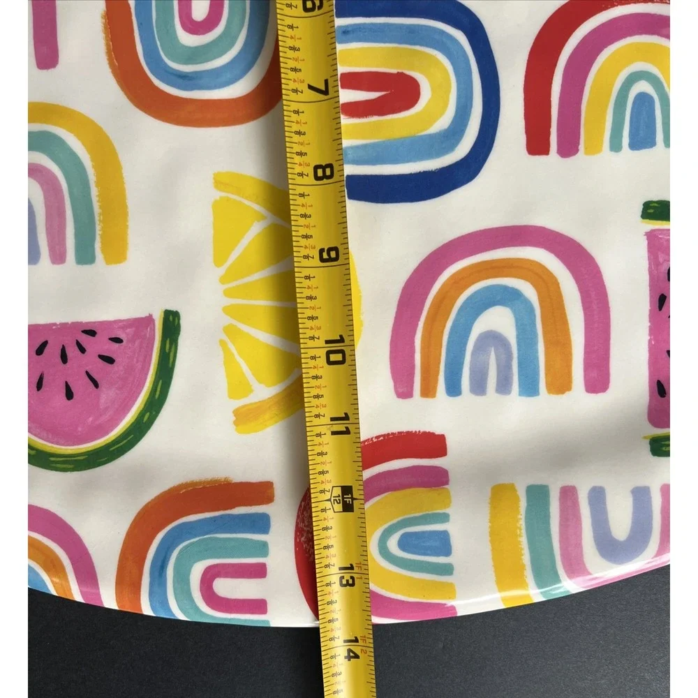 Rainbow XL Watermelon Summertime Serving Tray Melamine Platter Appetizer 20